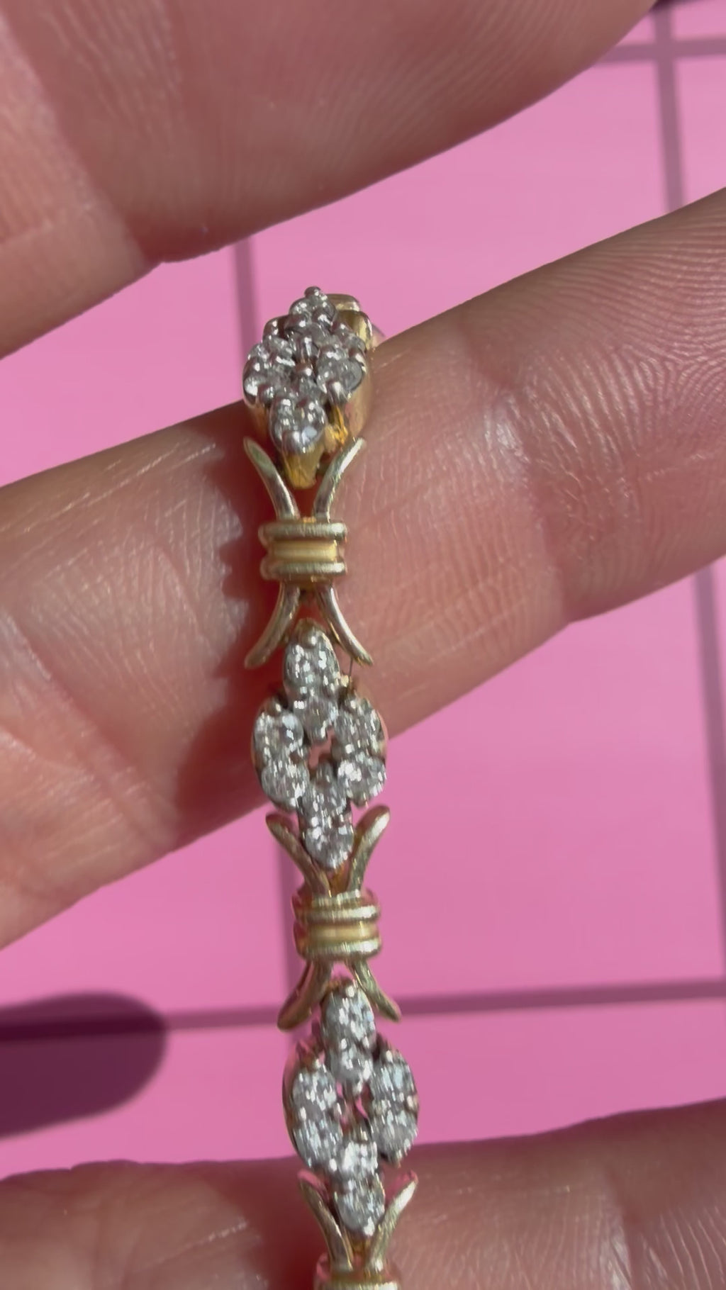 diamond clover link tennis bracelet