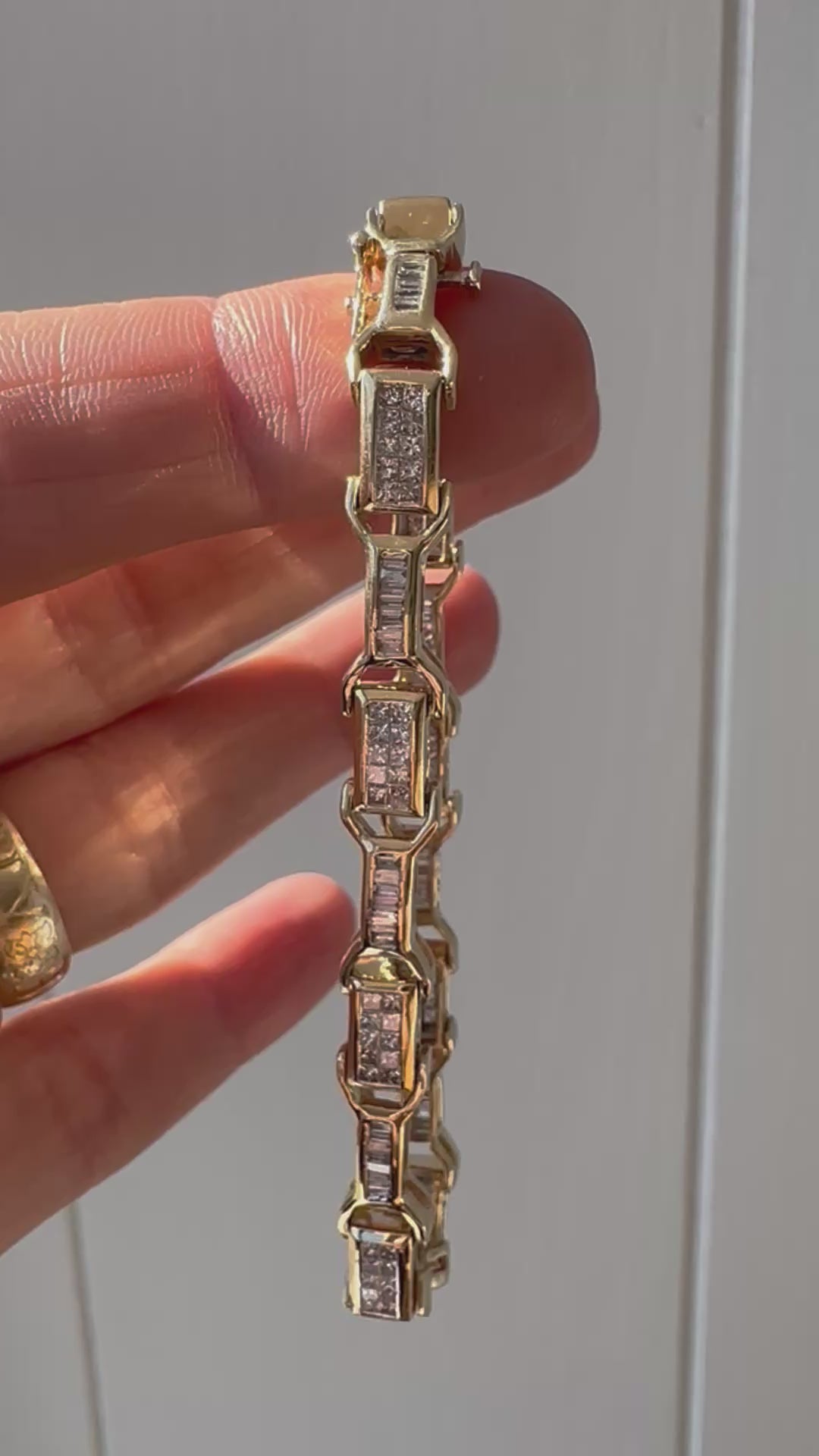 3.63carat natural diamond buckle link tennis bracelet