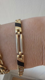 onyx inlay and gold bracelet