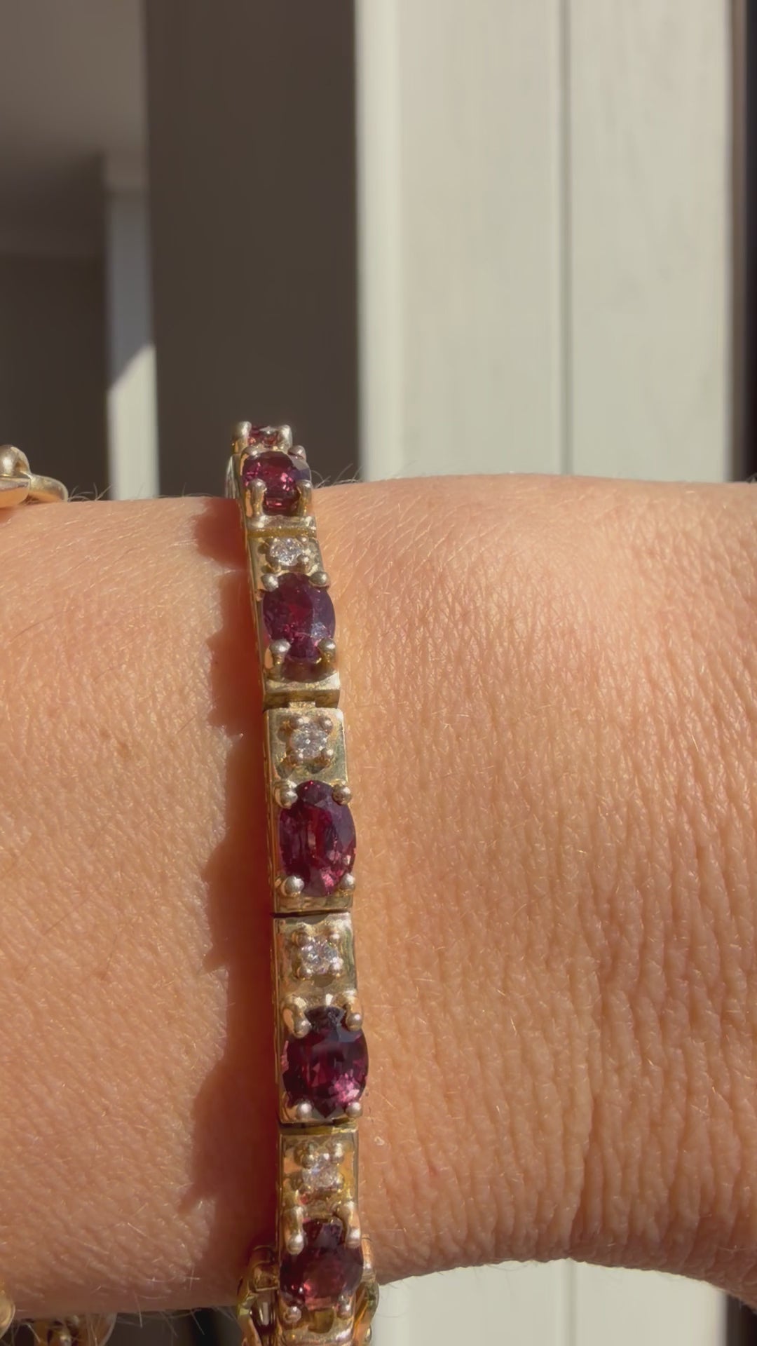 5.61carat ruby and .99carat diamond tennis bracelet