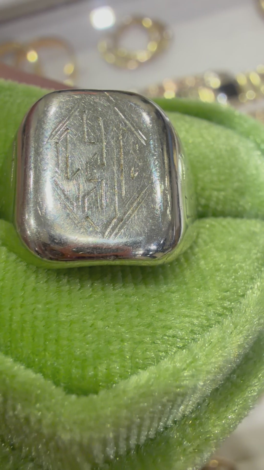 white gold signet ring