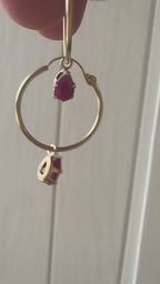 classic hoop with ruby hoop charms