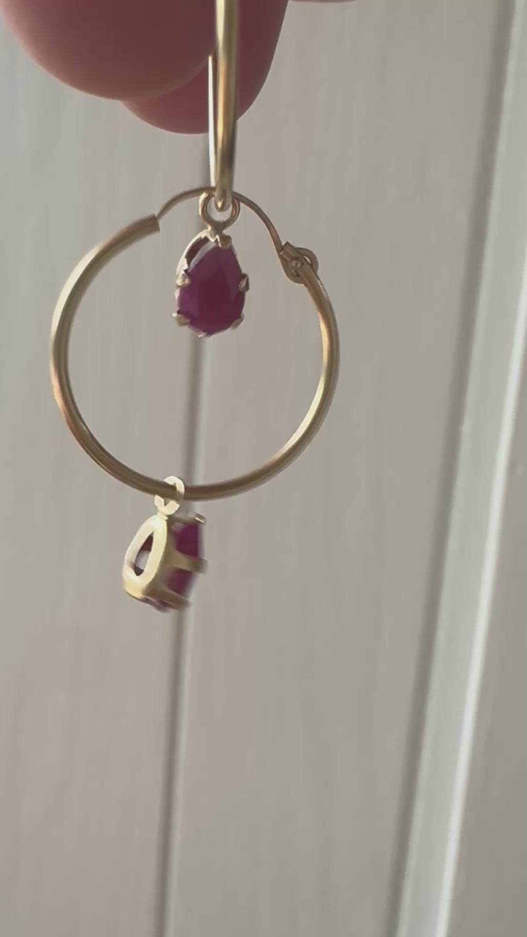 classic hoop with ruby hoop charms