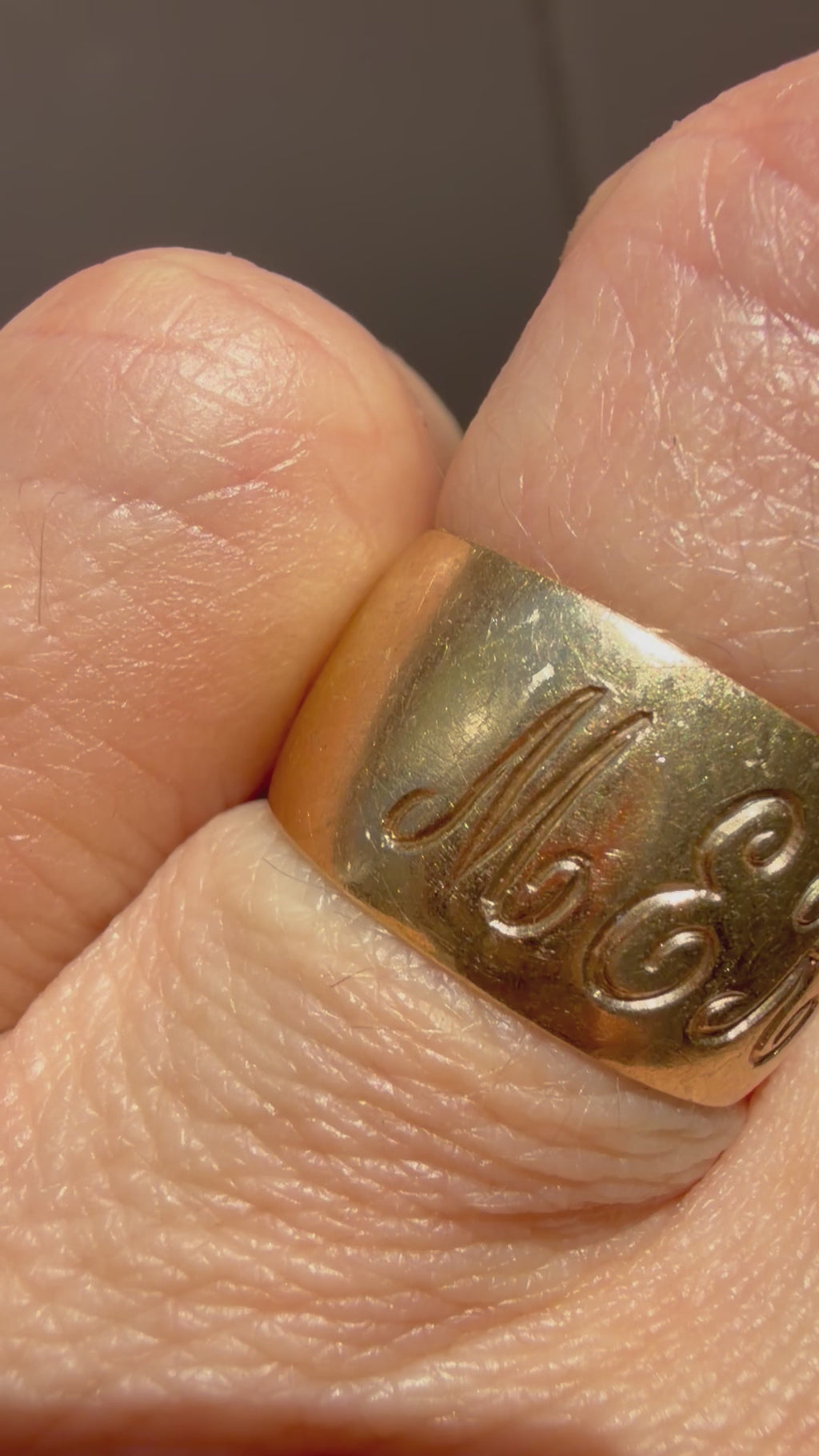 wide band hand engraved MER