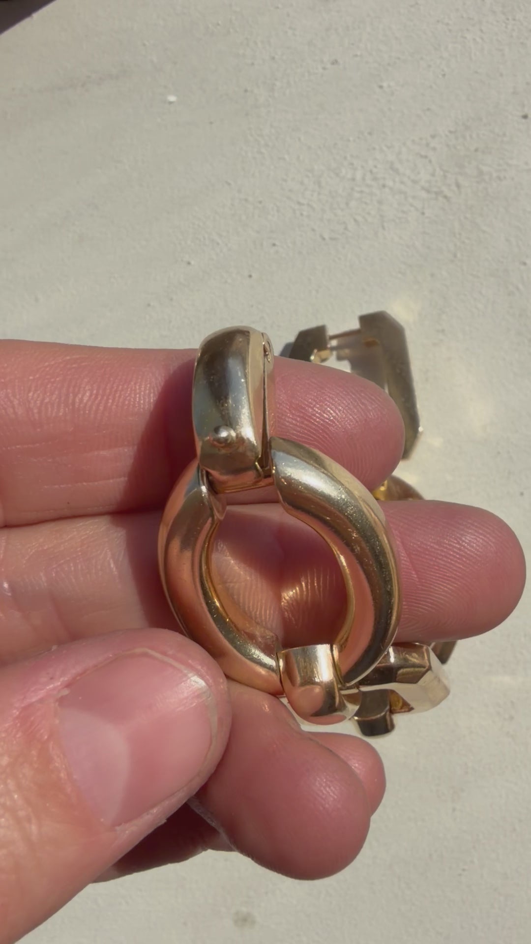 oversized oval and rectangle link bracelet
