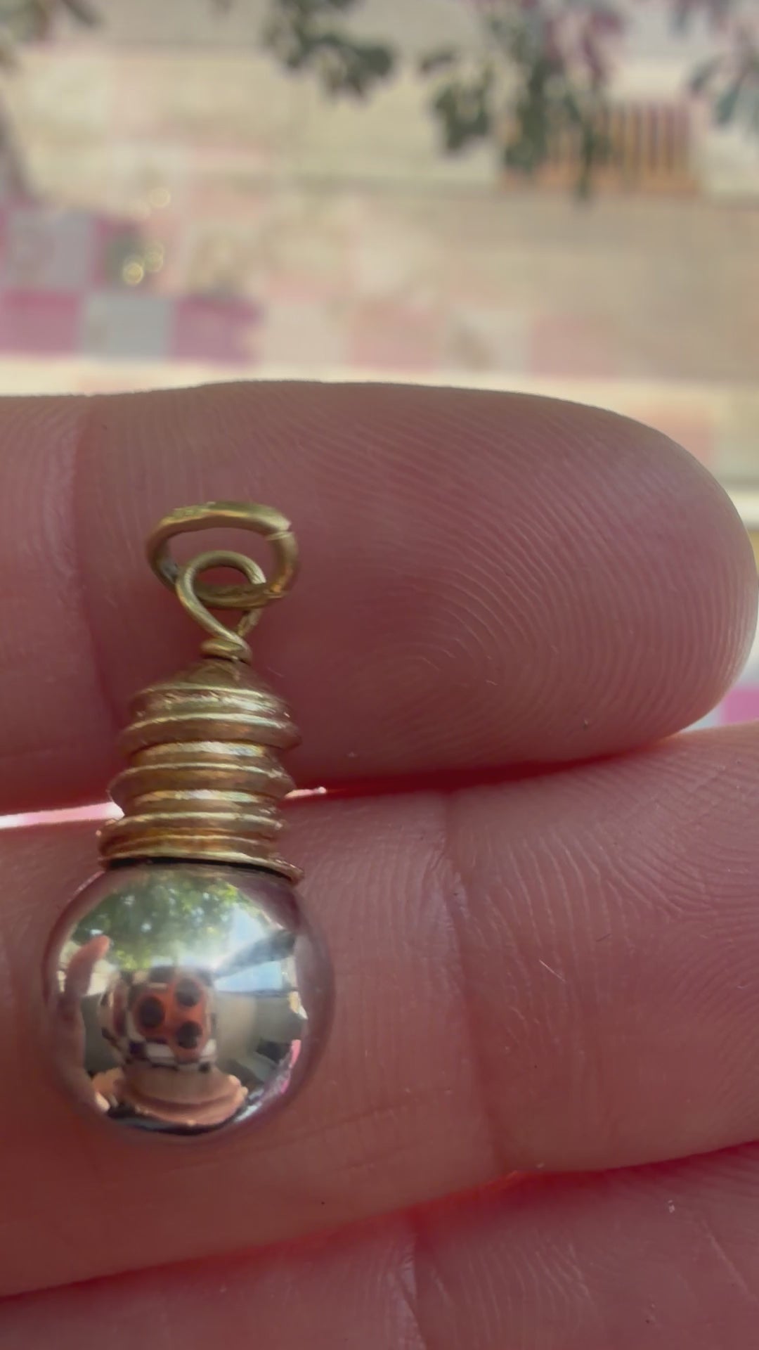 solid two tone lightbulb charm