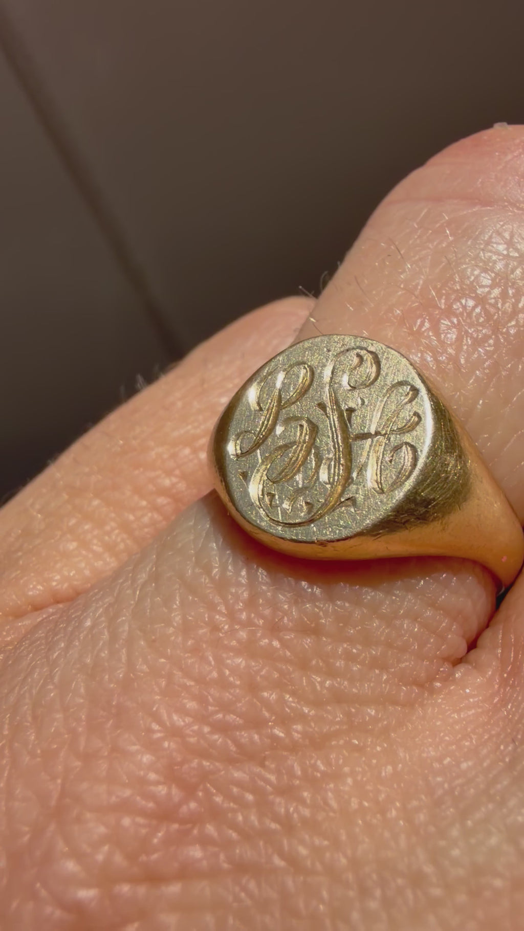 14k gold signet engraved LSA