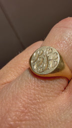 14k gold signet engraved LSA