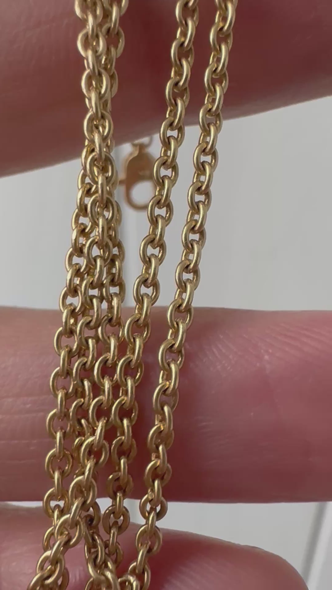 18k gold solid cable chain 17.75"