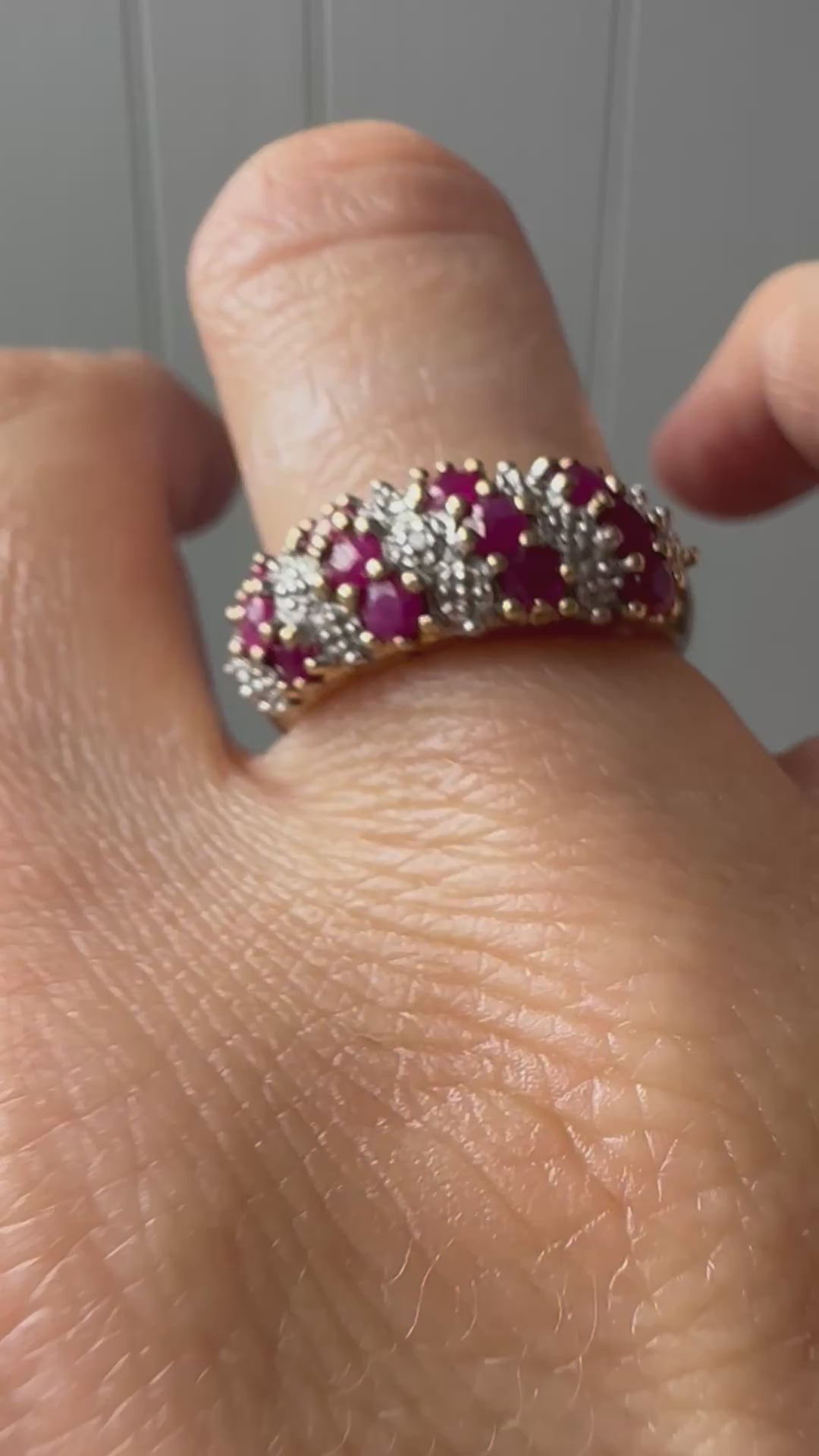 cobblestone ruby and diamond ring