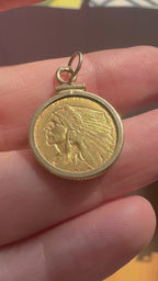 $2.5 Indian Gold Quarter in bezel