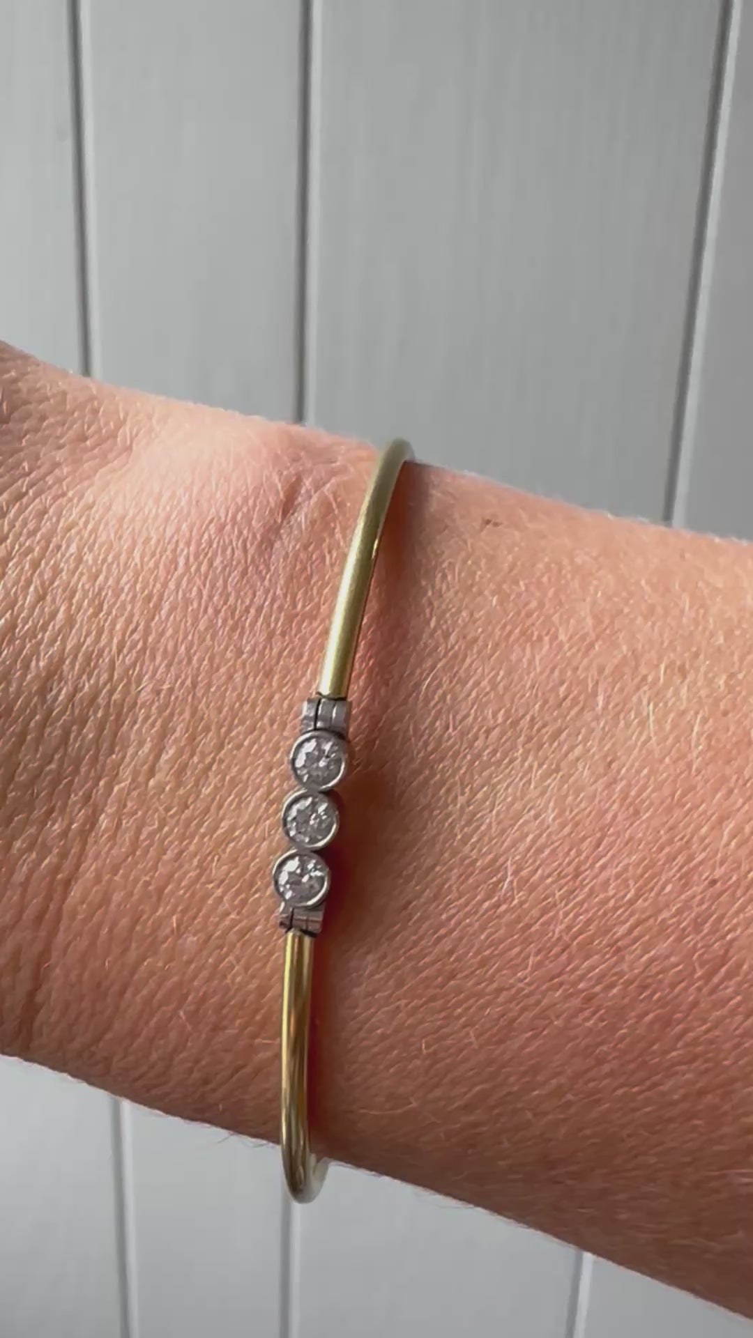 18k bezel set diamond bangle