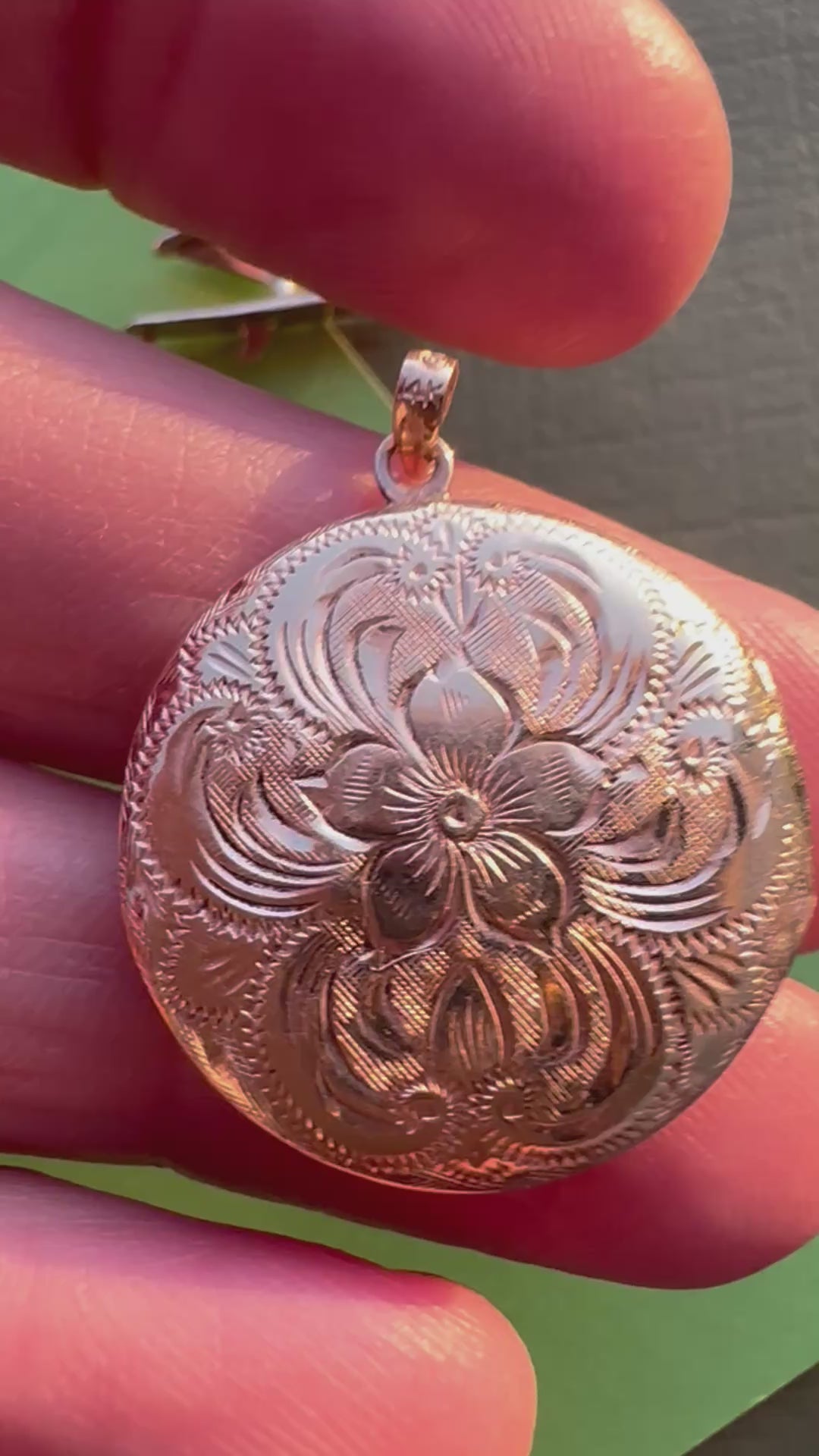 round floral engraved disc