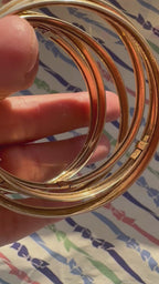 leaf etched 10k gold bangles