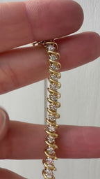 s link 2.52carats natural diamond tennis bracelet