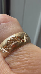 hand engraved star patterned band