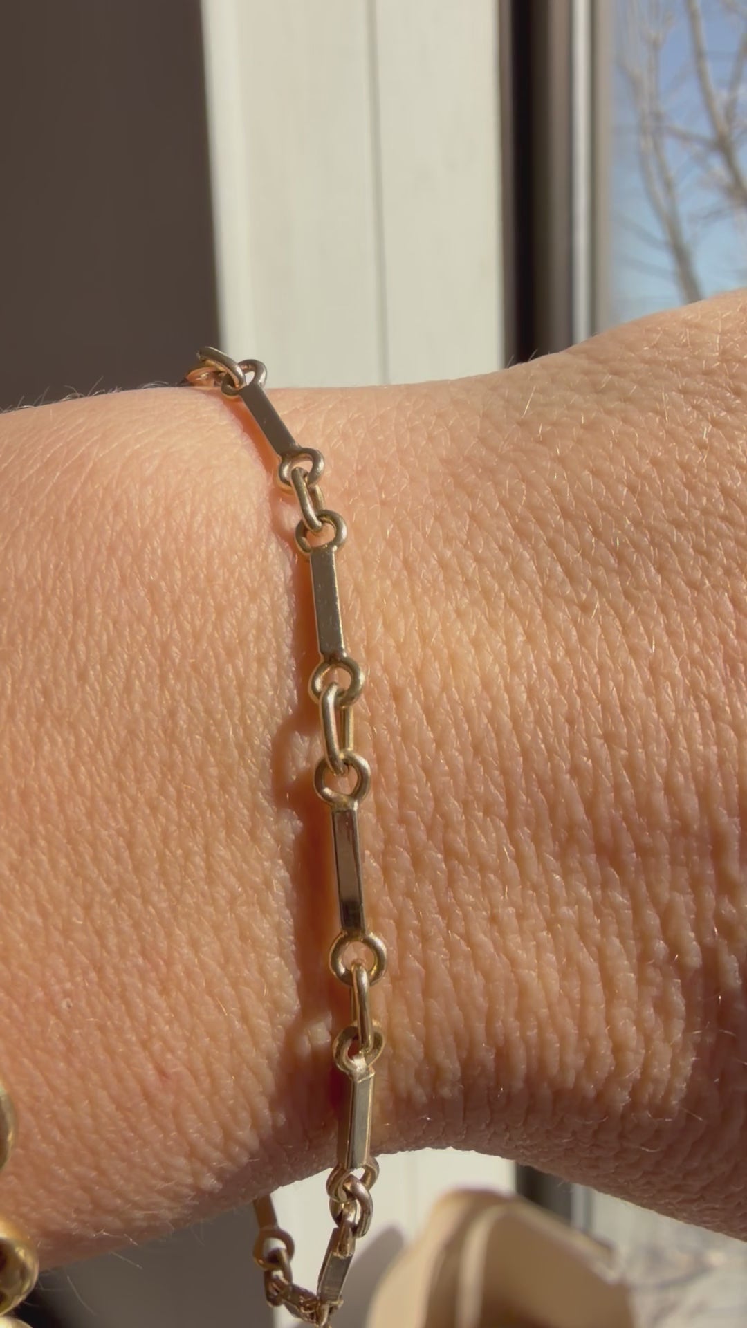 two tone yellow gold link bracelet