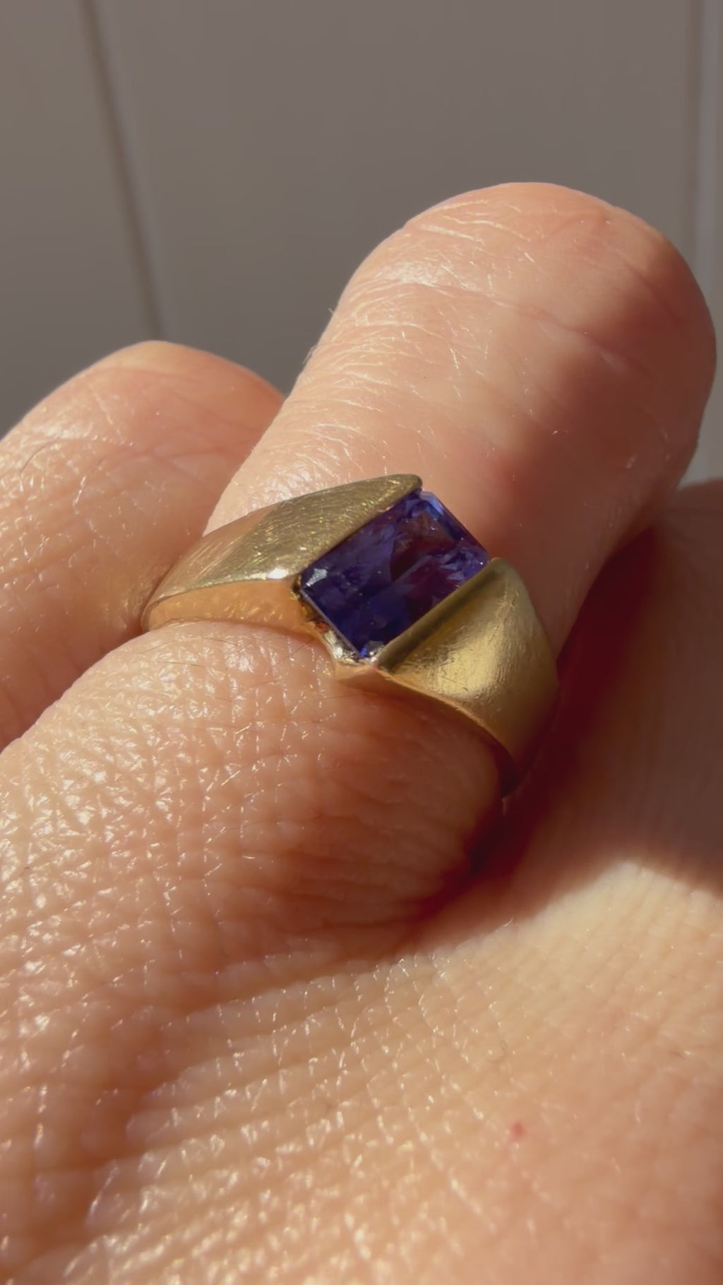 angled tanzanite ring