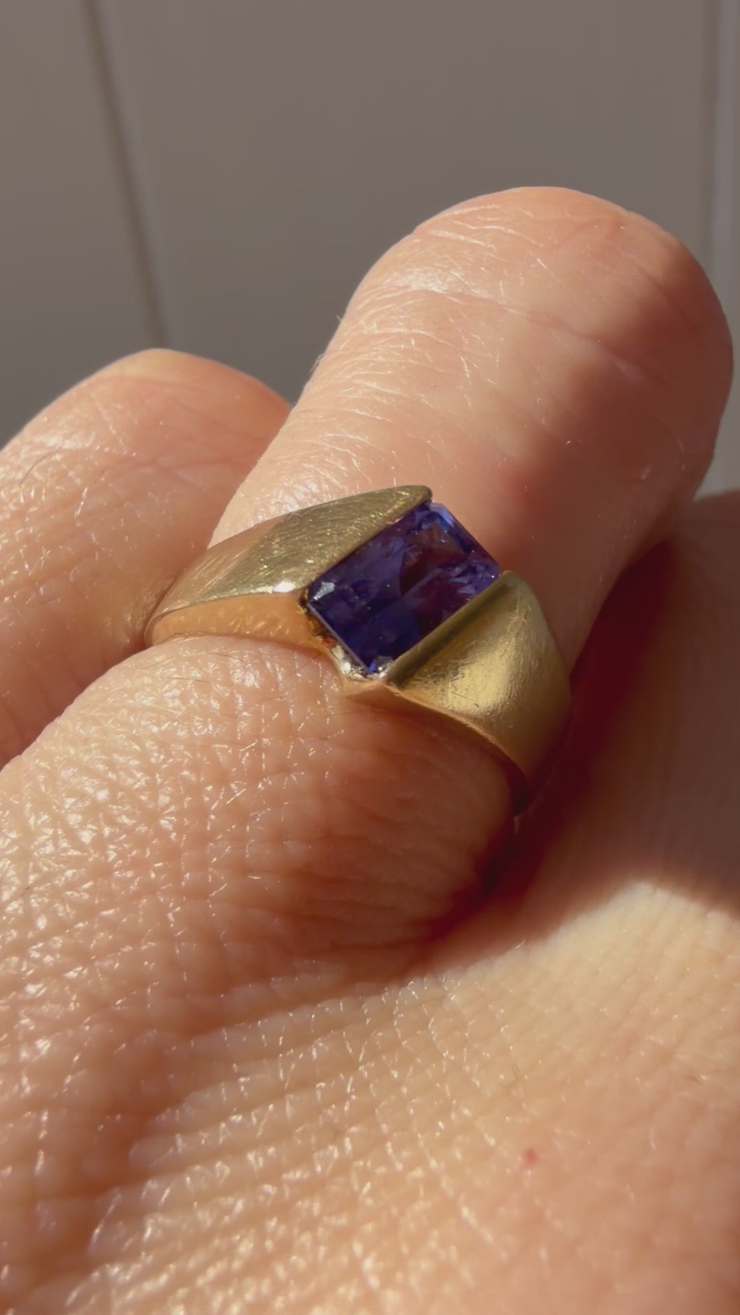 angled tanzanite ring