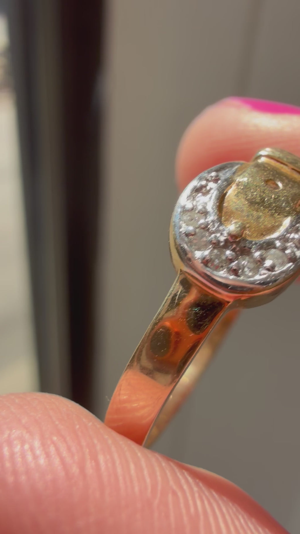 buckle ring with diamonds