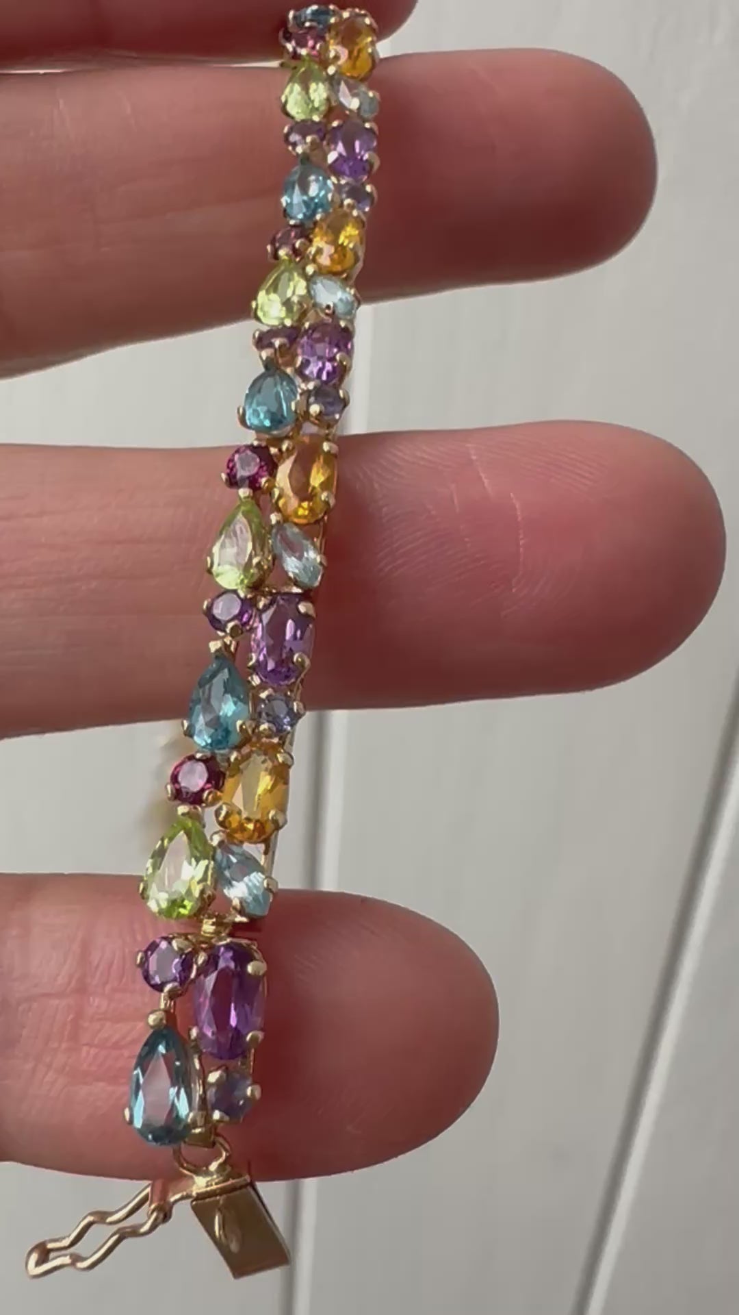 rainbow gemstone cobblestone bracelet