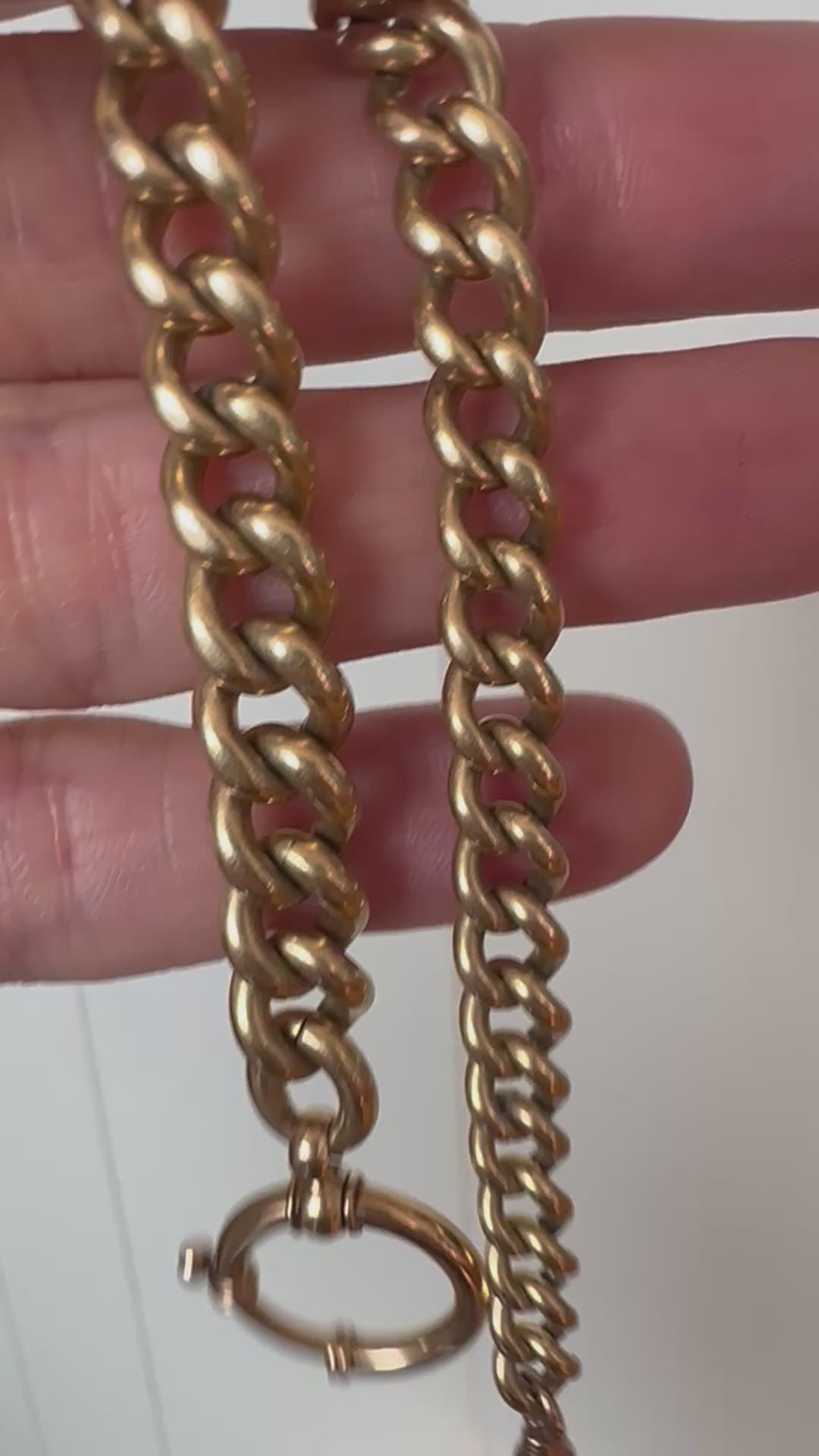 curb link watch chain with clasps