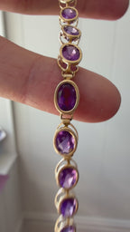 bezel set amethyst bracelet