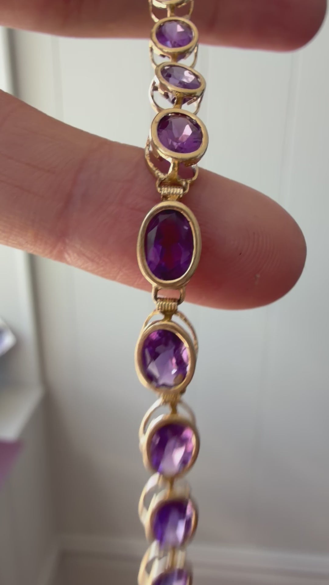 bezel set amethyst bracelet