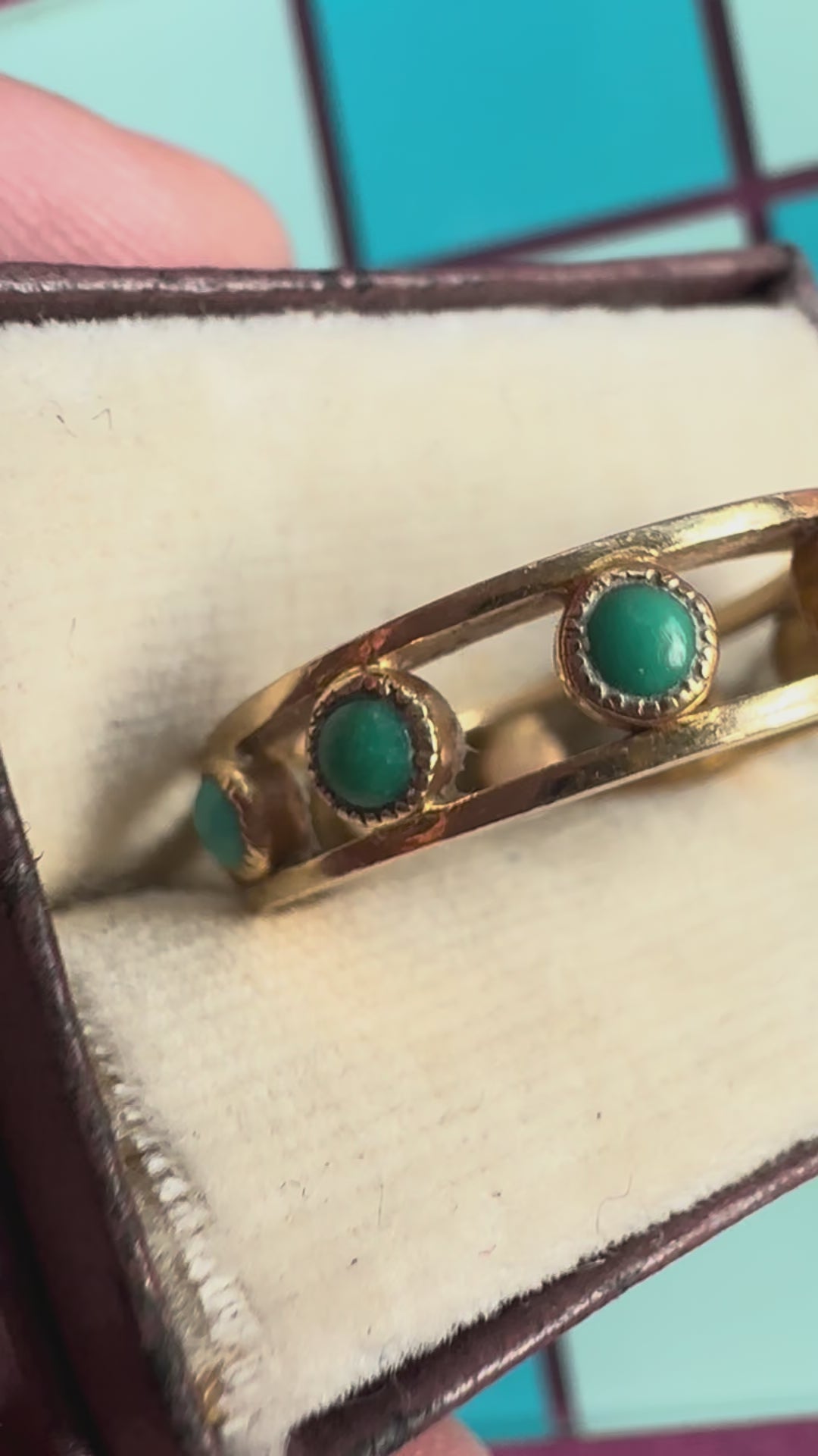 turquoise bezel eternity ring
