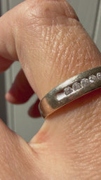 channel set white gold comfort fit band