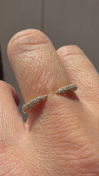 pave diamond open nail style band
