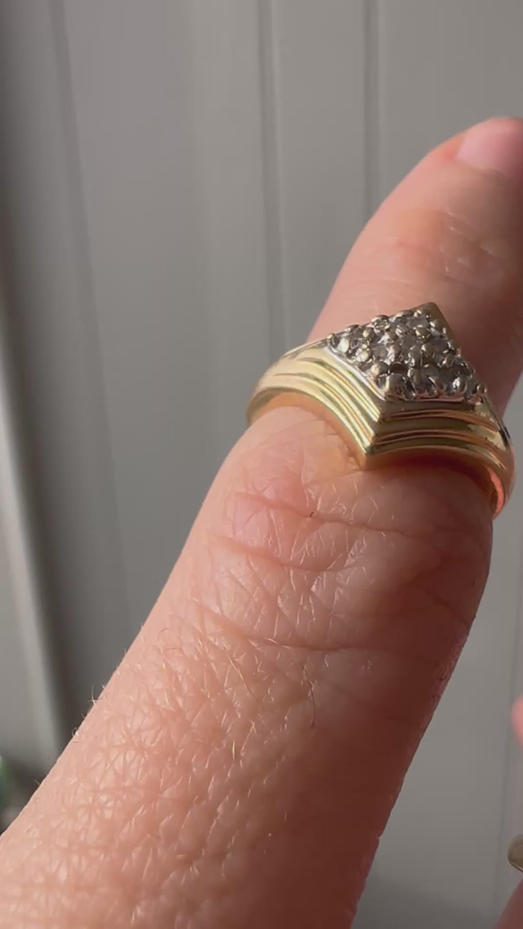 diamond cluster pinky ring