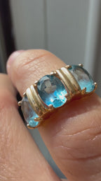 oval blue topaz trio