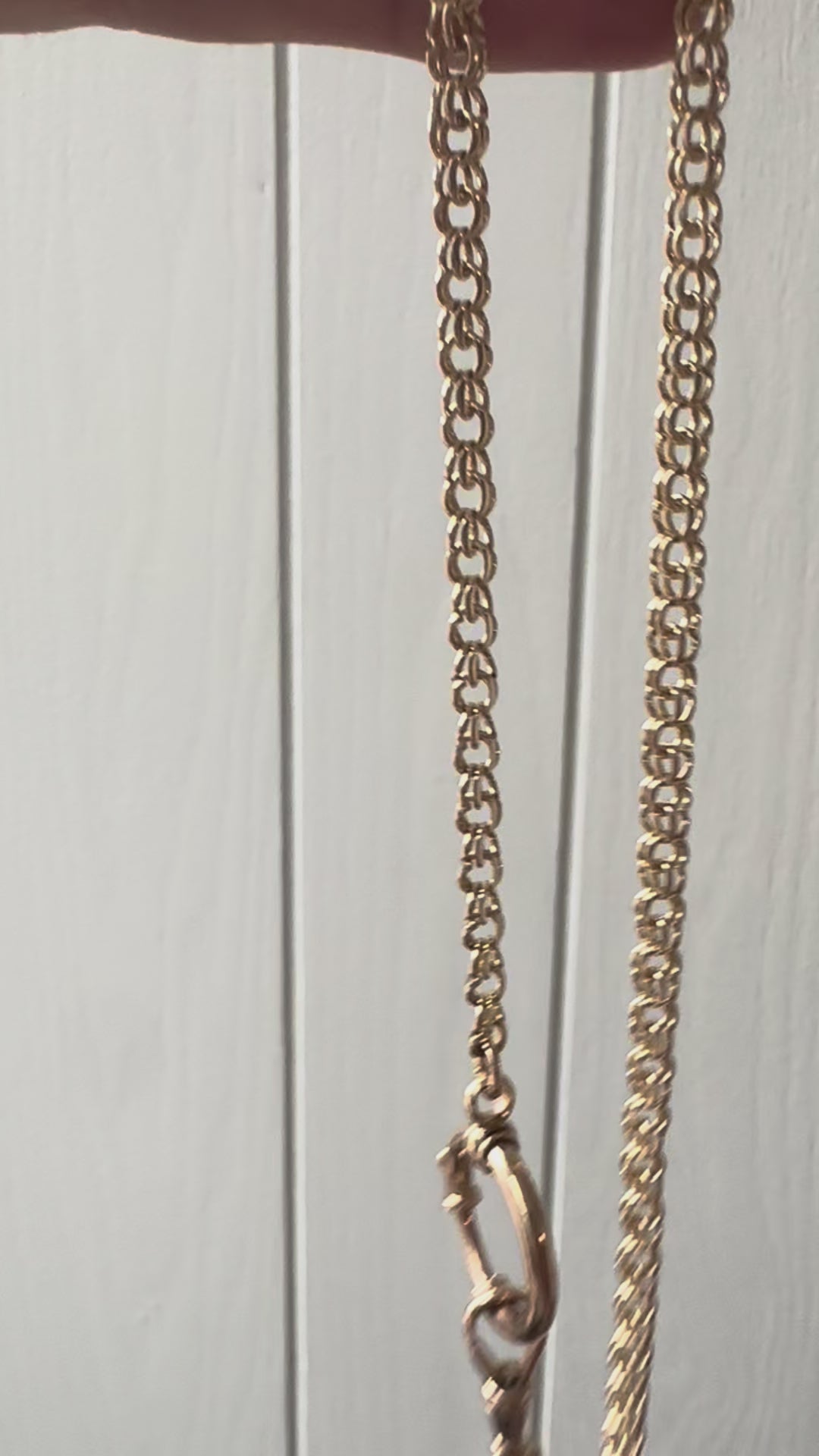 long 14k watch chain with working clasps