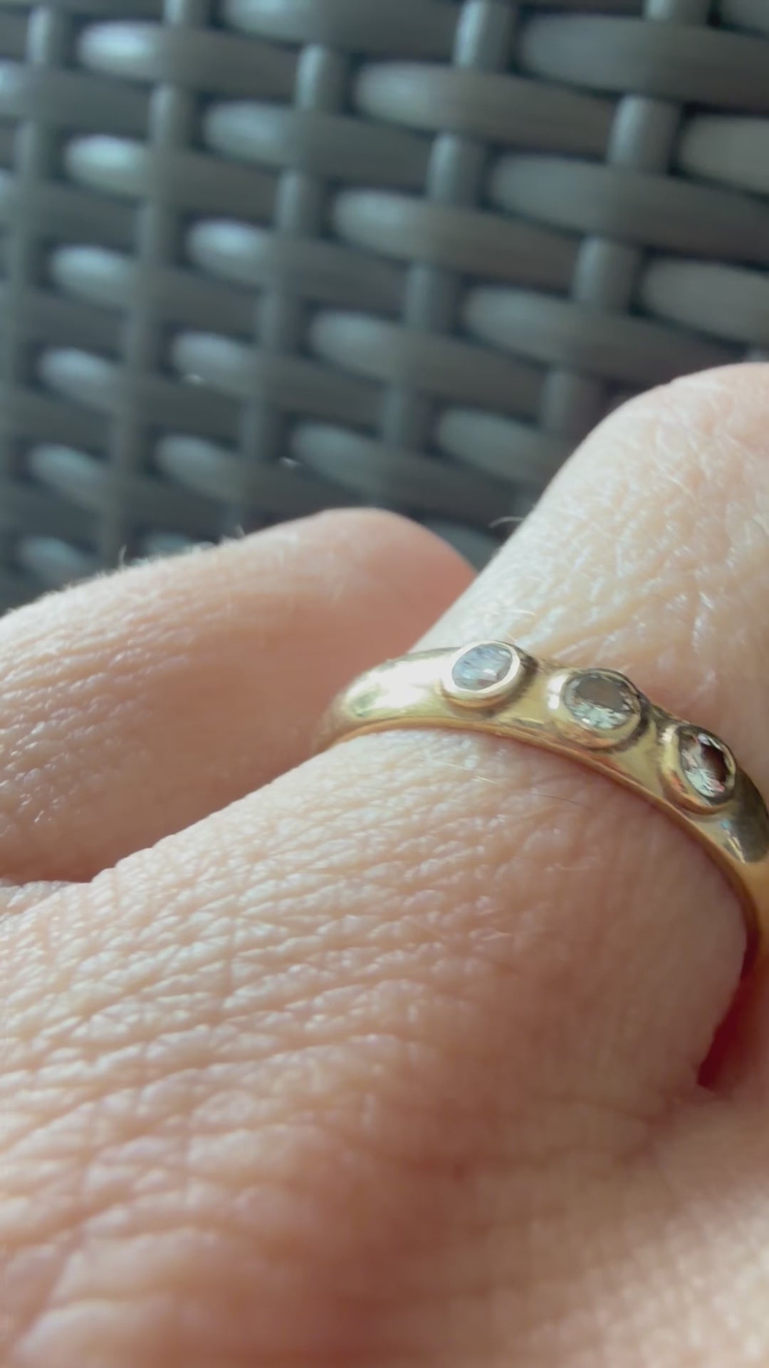 Vintage JR Woods & Sons bezel set Diamond