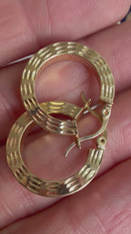squared edge diamond cut hoop
