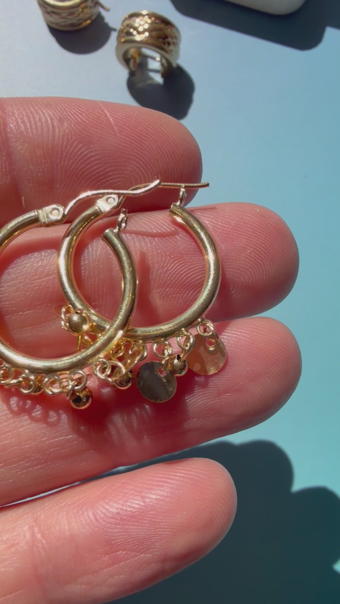 ball and disc dangle hoops
