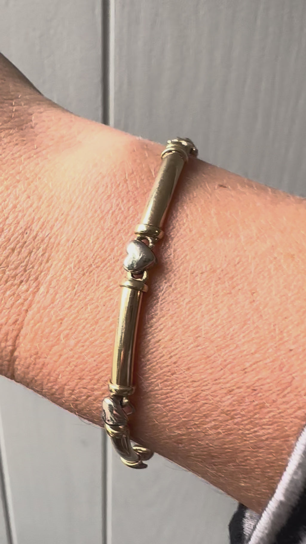 two tone heart bracelet
