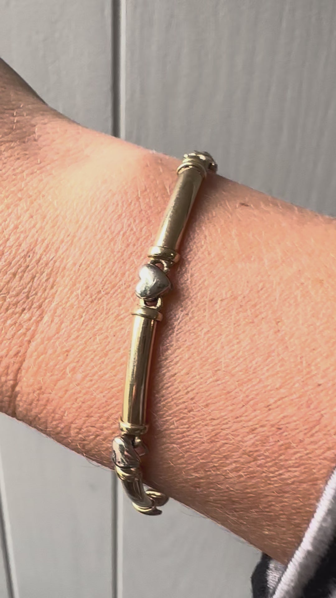 two tone heart bracelet
