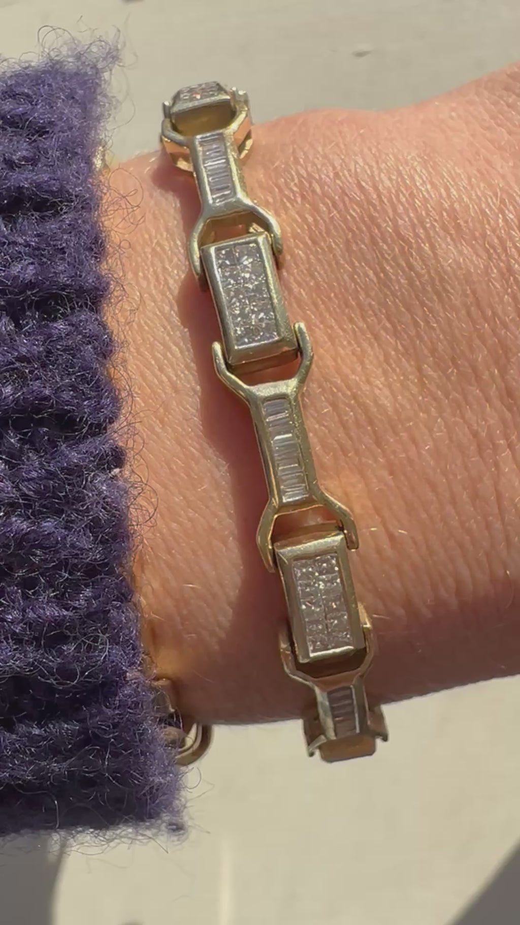 3.63carat natural diamond buckle link tennis bracelet