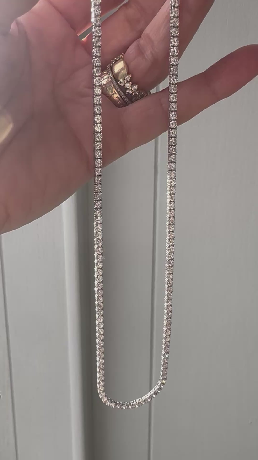 12.1carats lab diamond tennis necklace