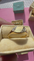 tiny signet with diamonds
