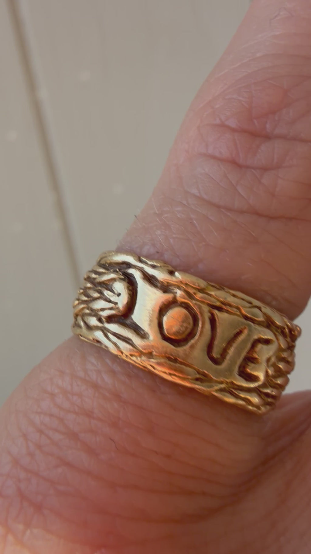 hand engraved LOVE band