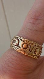 hand engraved LOVE band