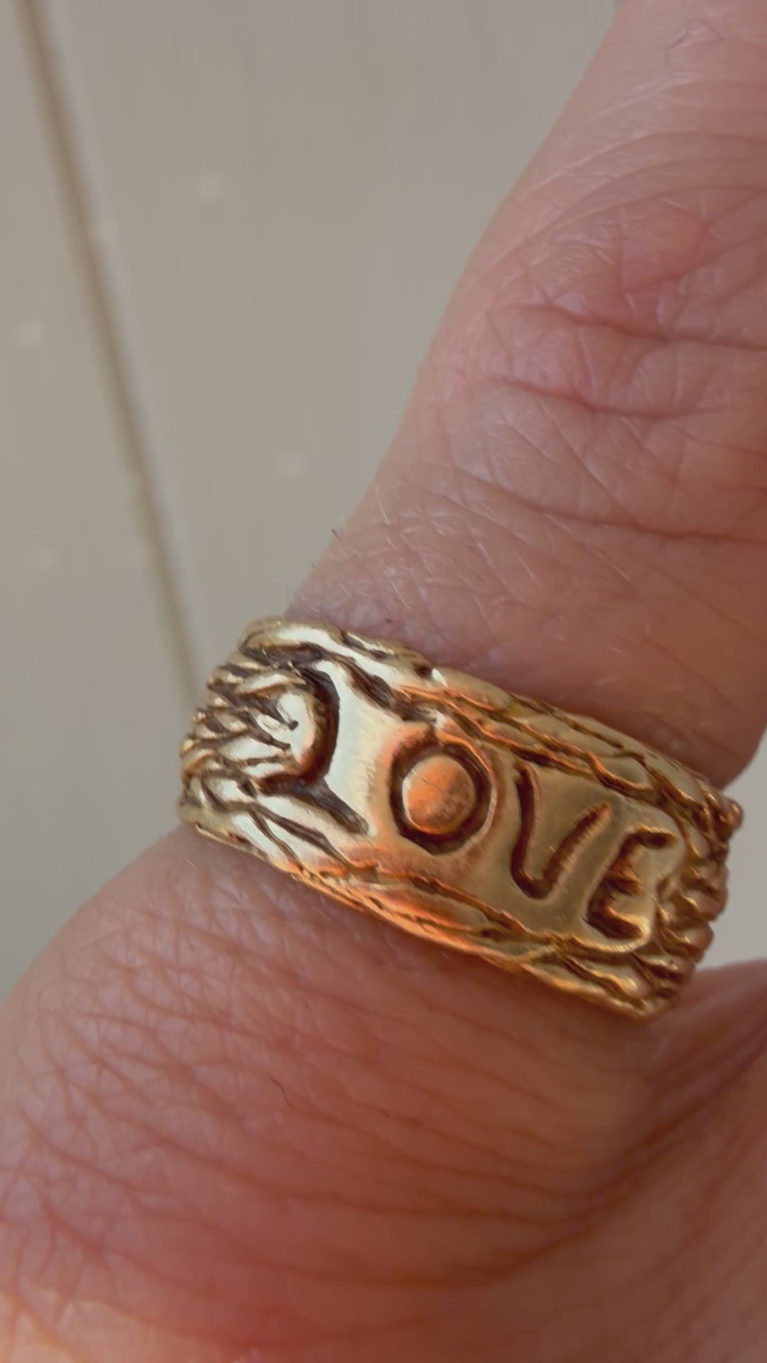 hand engraved LOVE band