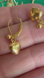 puffy heart leverback dangle
