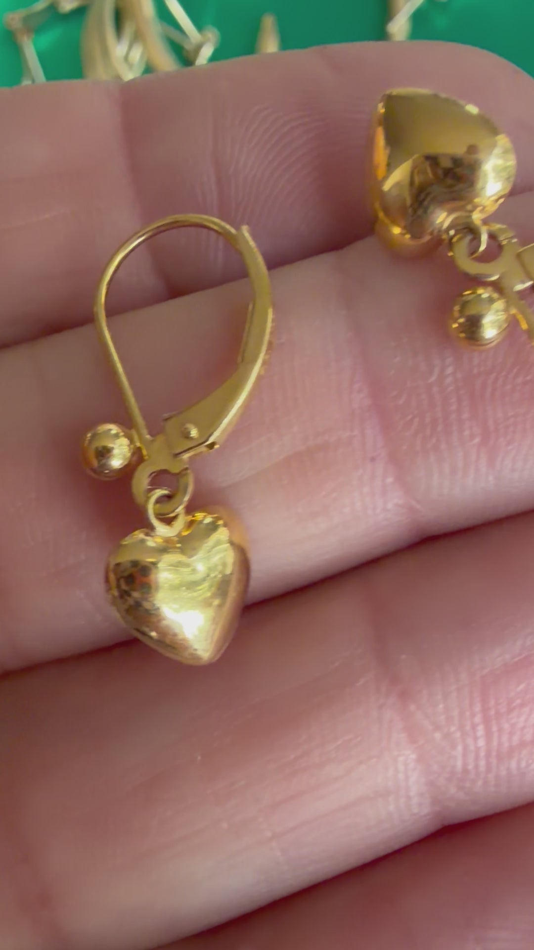 puffy heart leverback dangle