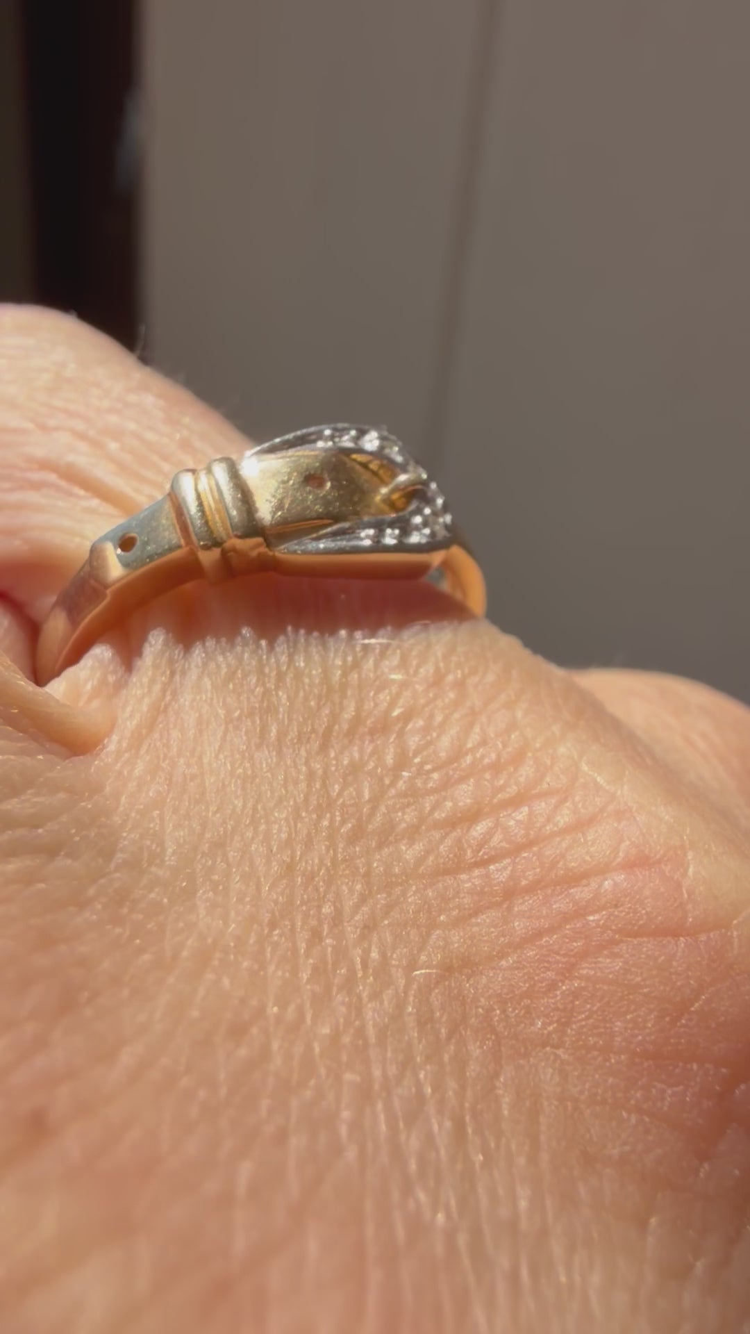 buckle ring with diamonds