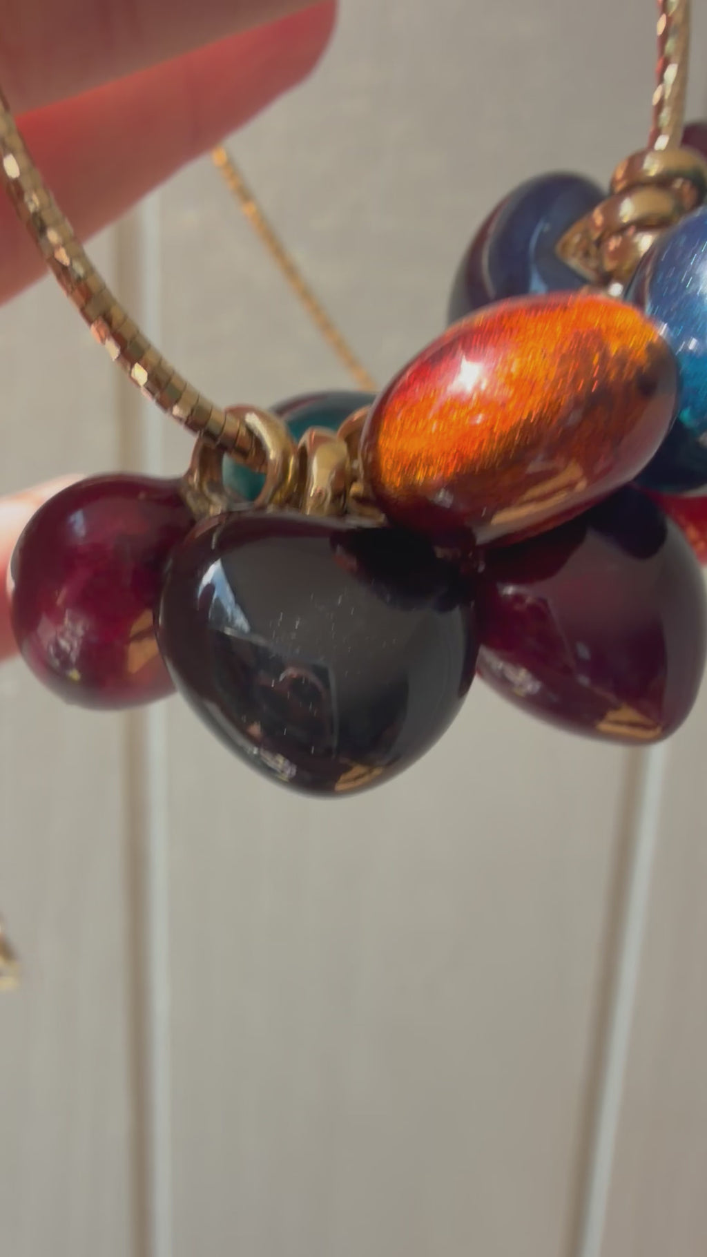 enamel hearts with 18k gold bail
