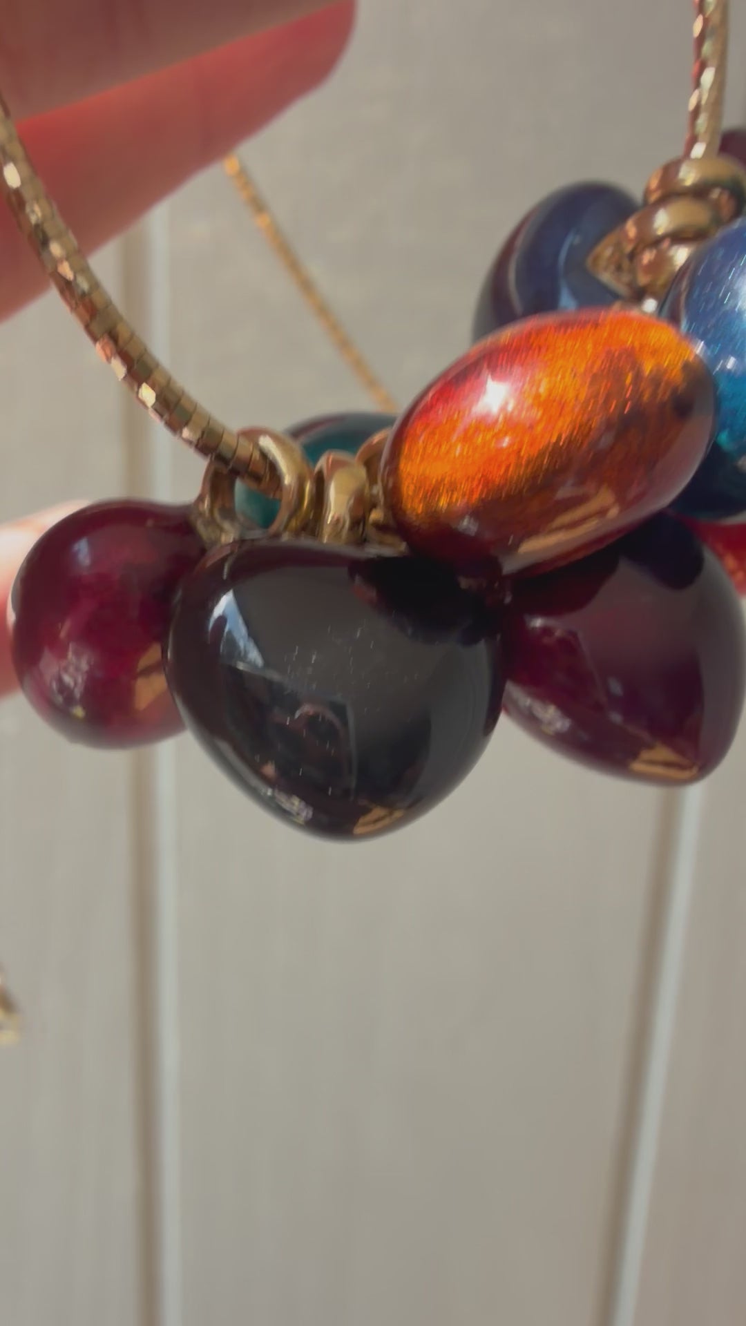 enamel hearts with 18k gold bail